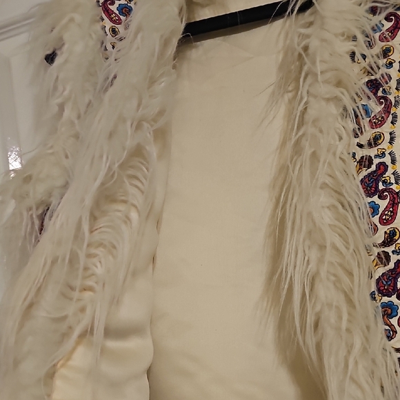 Hippie Shake Kozmic Blues Embroidered Vest with Faux Fur - Picture 5 of 10